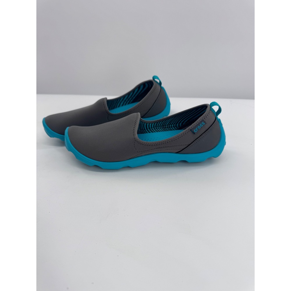 Crocs Duet Busy Day Slip On Shoes Womens Size 8 Grey Blue Comfort Flats 200234 - Picture 2 of 10